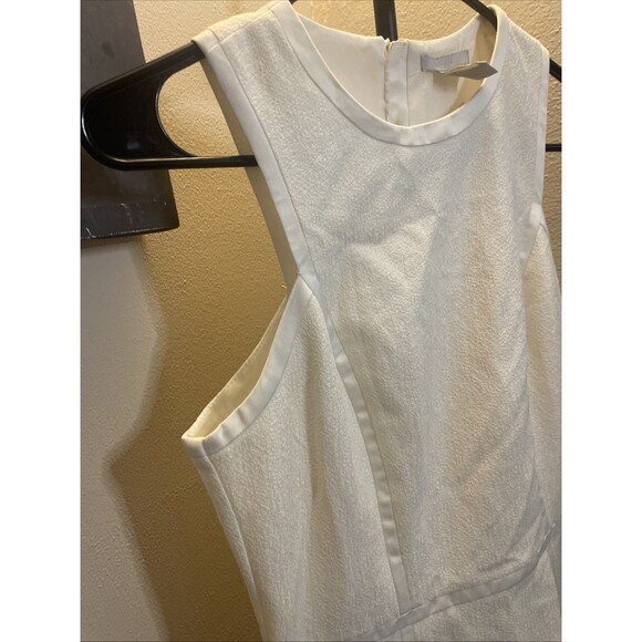 H&M Classic Off White Sleeveless Shift Dress Zippered Size 8 - Picture 11 of 11
